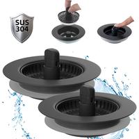 2PACK - Matte Black - SUS304 Drain Part