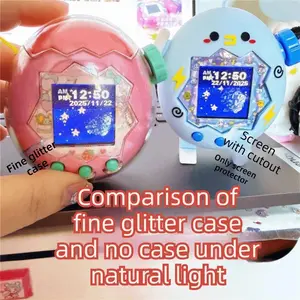 For Tamagotchi Paradise Hard Acrylic Protective Cover Clear with A Random Rotating Cap Protective Shell Decorative Cover