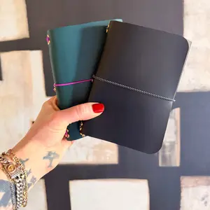 The Traveler - A6 Tri-Fold Premium Leather Journal with Monogram