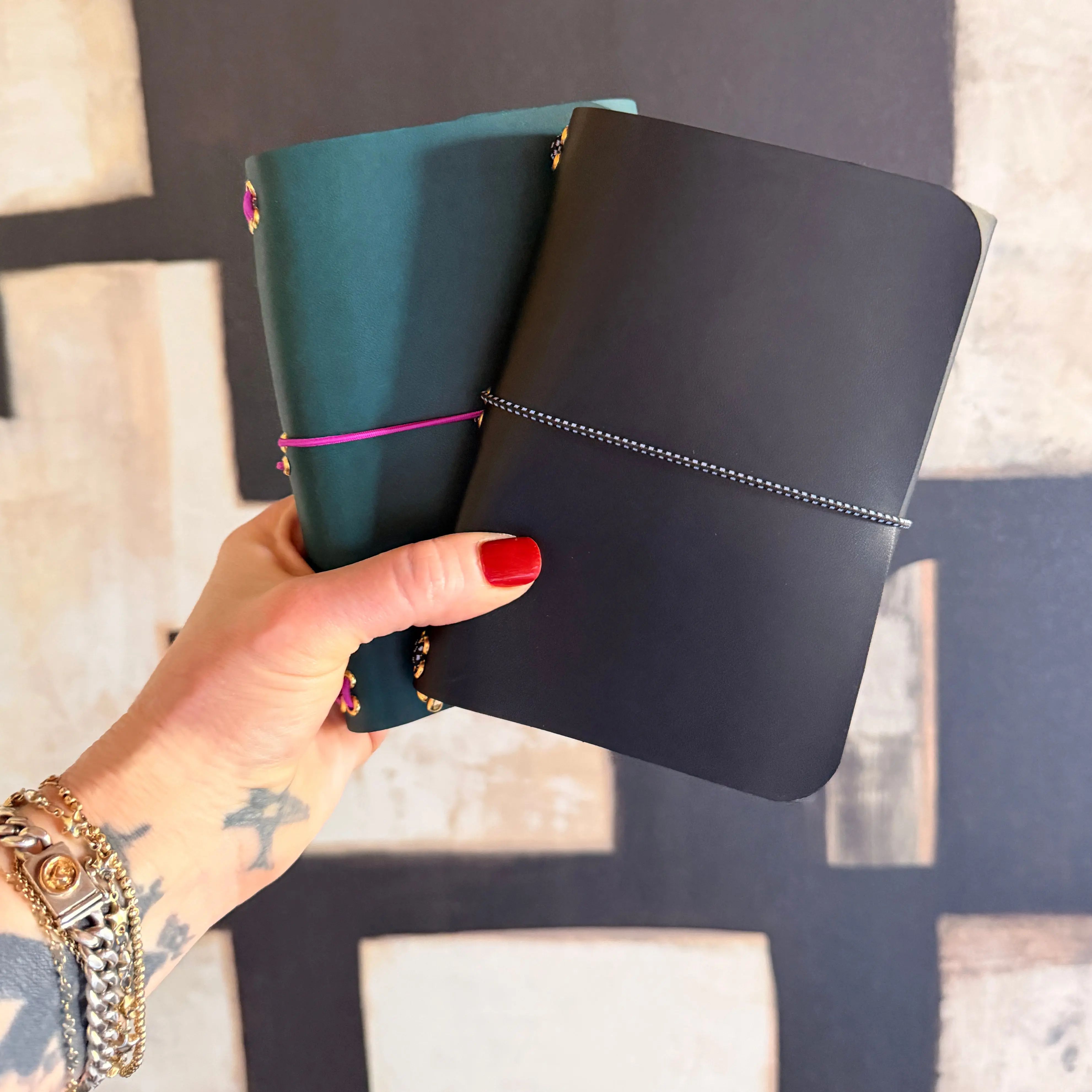 The Traveler - A6 Tri-Fold Premium Leather Journal with Monogram