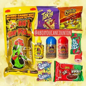 Sour Pickle Sandwich Kit-9 Items Sour Candy Takis Hot Cheetos Lucas Tamarindo Skwinkles