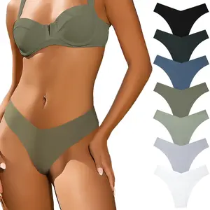 LEVAO 7 Pack Seamless Underwear for Women -No Show Bikini Panties-Invisible Briefs-Sexy V-Shaped Waist Cheeky Panty S-XL