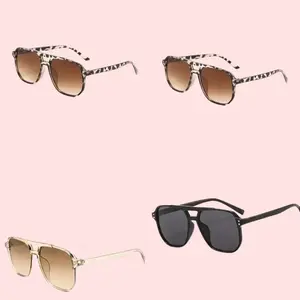 4-Pack Aviator Style Sunglasses, Trendy Tortoiseshell & Black Frames, UV Protection Gradient Lens Eyewear, Unisex Retro Square Shades for Driving, Travel, Beach, Outdoor Activities & Daily Casual Wear