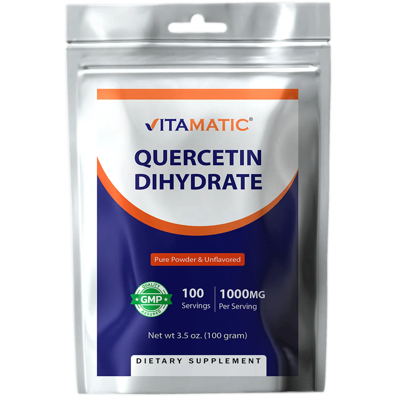 Vitamatic Quercetin Dihydrate Powder 1000 mg | Pure & Unflavored | Non-GMO | Dietary Supplement - 100 Grams