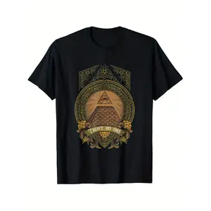 Illuminati Pyramid Trust No One Vintage T-Shirt, Suitable for Mens & Womens Outdoor T-Shirt, 100%cotton, S-XXXL