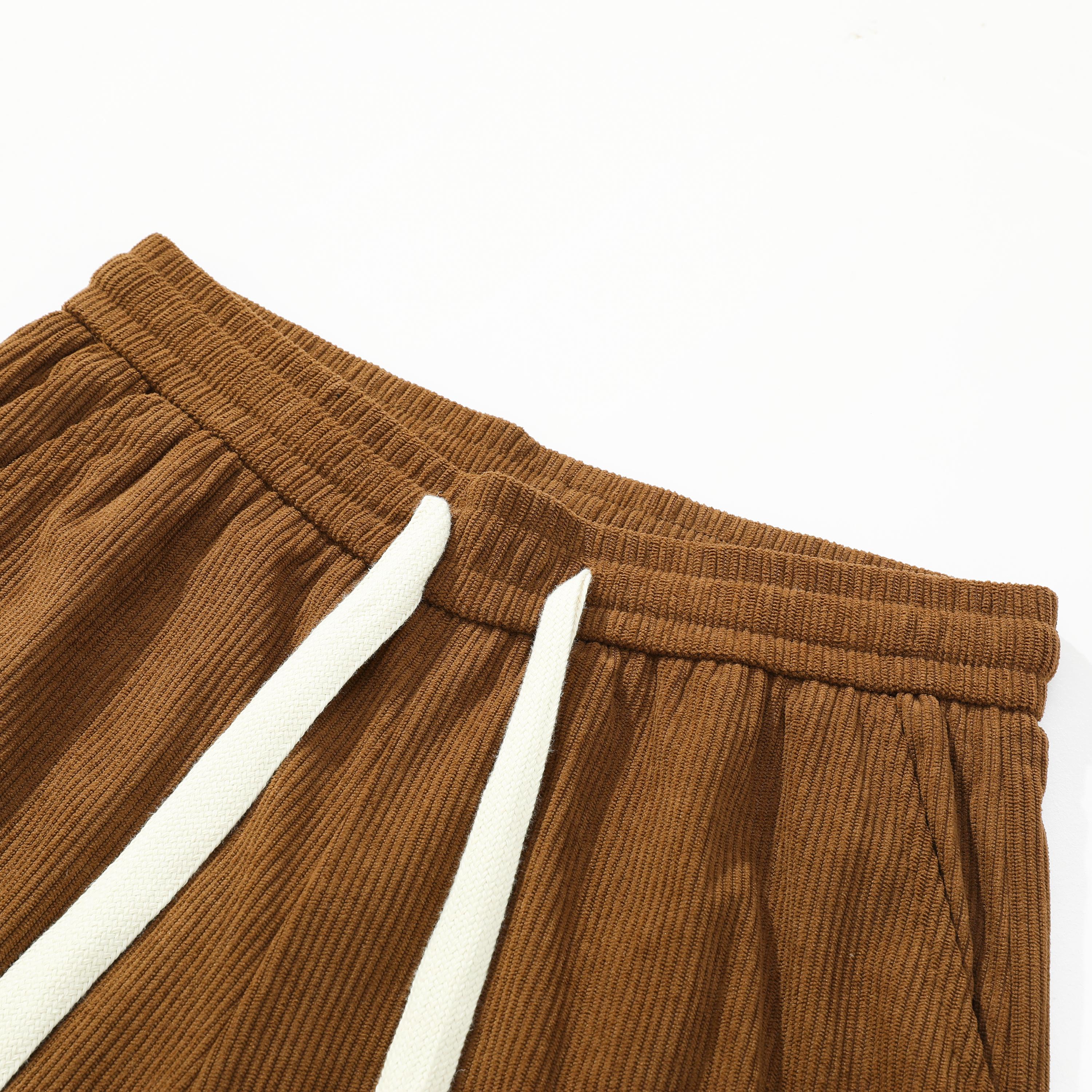 Men’s vintage corduroy casual pants, loose straight-leg long trousers, new for spring/autumn
