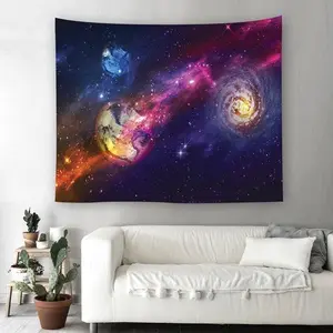 3D Cosmic Galaxy Tapestry Universe Printed Wall