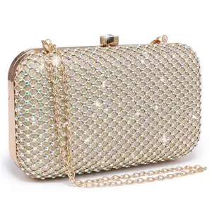 Womens Rhinestone Clutch cute Purse Sparkling Evening Bag with Crystal Clasp for Formal Prom Party Wedding