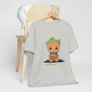 Groot Trick or Treat Tee - Soft Cotton Unisex T-Shirt - Fit, Fabric - Fall wear, I am Groot