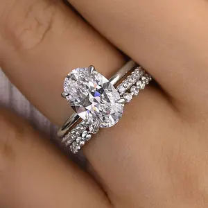 Maxine 3.5ct Oval Cut Engagement Ring Set,Bridal Ring Set,5A Cubic Zirconia Women's Ring Jewelry,Wedding Ring Set for Daily,Travel,Proposal,Birthday,Anniversary