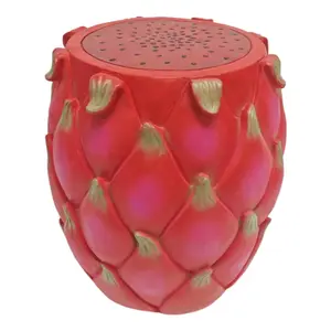 13.4" Oversized Resin Dragon Fruit Stool, Multi-Purpose Side Table  Plant Stand, Decorative Furniture for Home, Garden, Patio, Indoor  Outdoor Use