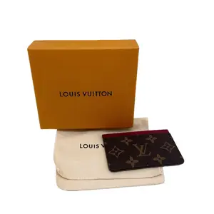 Pre-owned Louis Vuitton Calfskin Shoulder Bags Monogram Fuchsia Card Holder LVA06