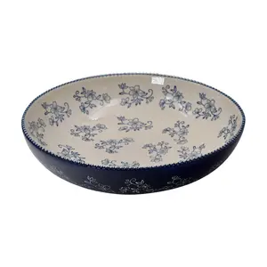 Temp-tations Floral Lace 4-qt Shallow Pasta Serving Bowl