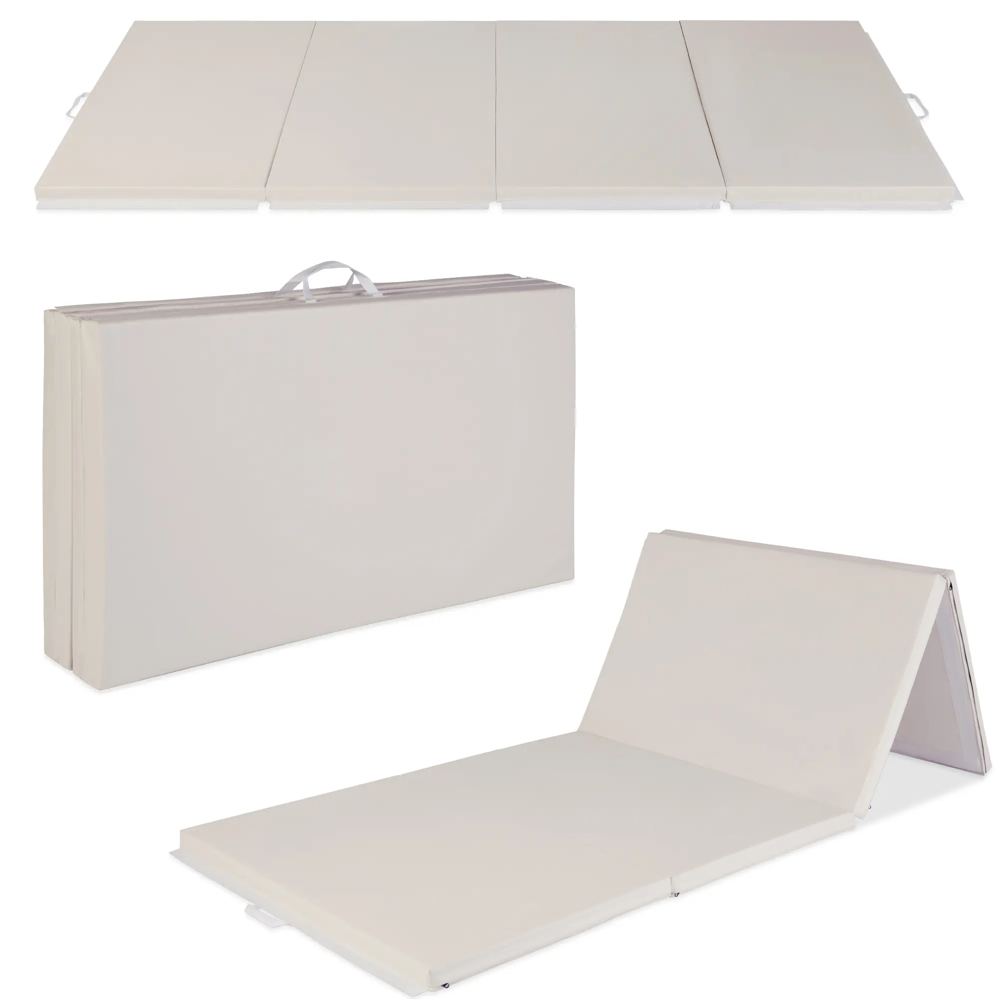 Best Choice Products 10ftx4ftx2in Extra Thick  Gymnastics Gym Folding Exercise Aerobics Mats with Balance Beam Option