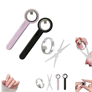 4PCS Cat Eye Magnet for Nails, Circle Cat Eye Magnet Ring Style with 2 in 1 Circle and Y Shape Design, Hollow Wide Beam Tool for French and Heart Nail Art, DIY Manicure for Beginners and Nail Artists, Nail Art Tools