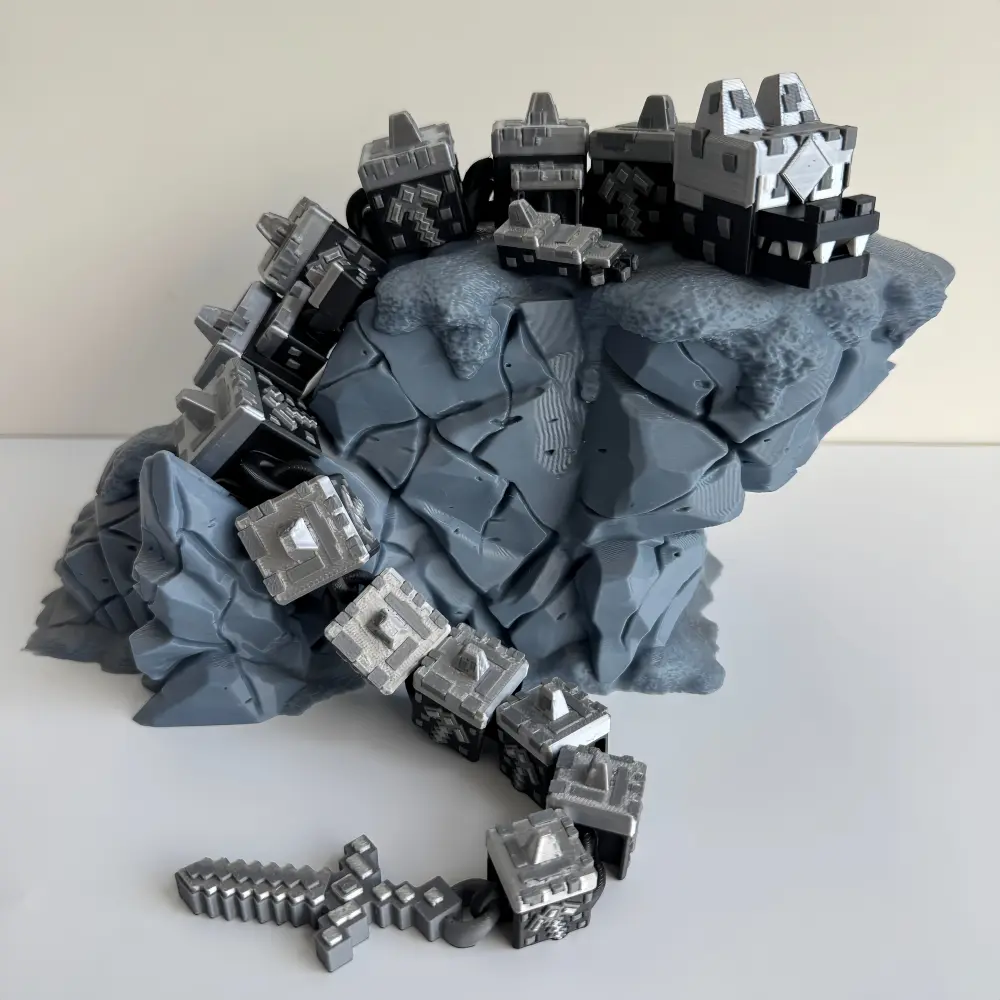 [Pixel Theme] 19.29 inch 3D Printed Cool Pixel Dragon Collection Dolls, Art Sculptures, Flexible Joints, Home/Living Room/Car Creative Decoration, Halloween/Birthday/Anniversary/Boyfriend Surprise Gifts