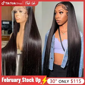 Bling Hair Wigs Straight 13x4 13x6 Hd Lace Front Human Hair Wigs Transparent Lace Frontal Wig for Women Pre Plucked Natural Hairline 12-36 Inch 180% Density TikTokShopStockUp