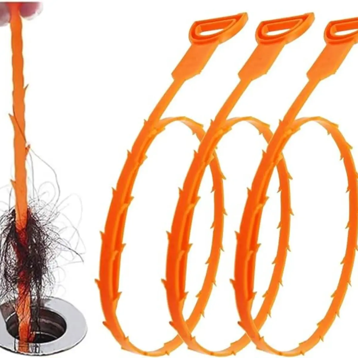 Drain Snake, Drain Clog Remover,Hair Snake Tool Drain Opener,Sink Snake for Sewer Kitchen Sink Bathroom Tub Toilet Clogged Drains Relief Cleaning Tool, 3 Pack 25 Inch