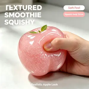 Handmade Apple Smoothie Squishy Toy - Silky Ice Crystal Texture Stress Relief Squeeze Fidget Toy for Adults Teens