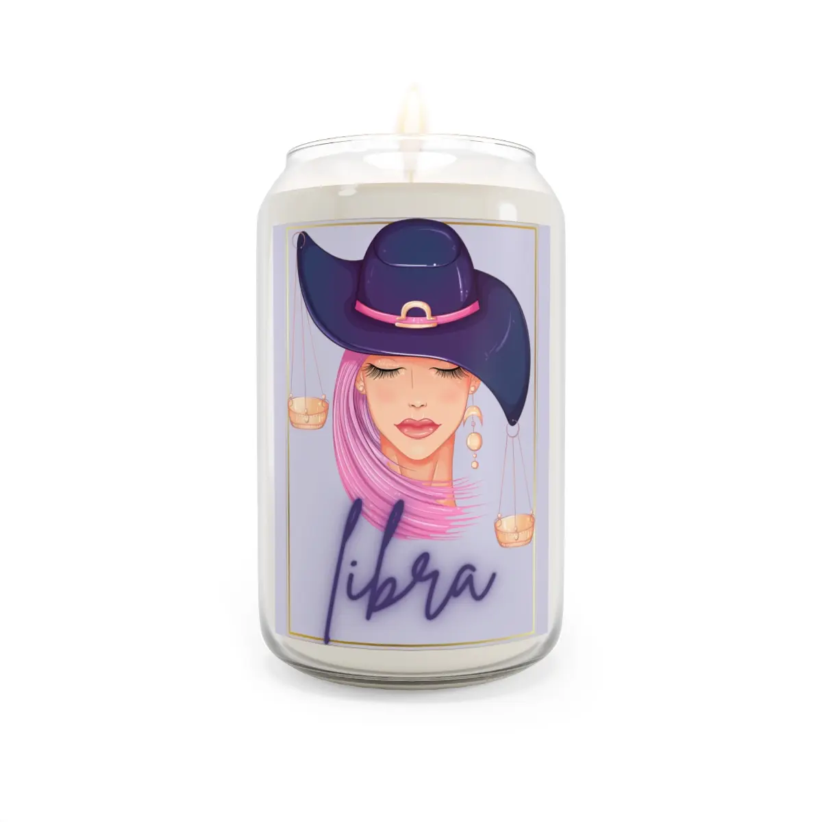 LIBRA Astrology Soy Zodiac  Neon Scented Candle, 13.75oz