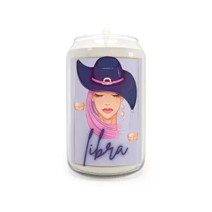 LIBRA Astrology Soy Zodiac  Neon Scented Candle, 13.75oz