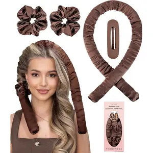 Midi Heatless Curls Overnight Hair Curlers to Sleep In Small Hair Rollers for Short Medium Hair No Heat Overnight Curls, Soft Satin Flexi Rods Heatless Curling Rod Set Styling Tools for Women