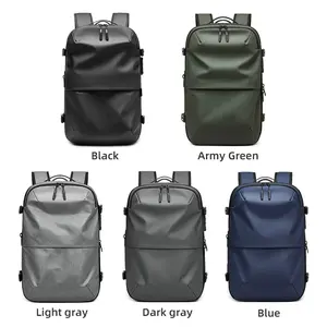 Anti-Theft Leather Travel Backpack | Expandable, USB Charger, Compressible & Spacious