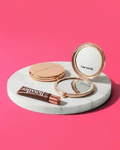 Still That Girl Duo - Cinnamon Cocoa Kisses Lip Gloss & Command Your Aura Mirror Set for Hydrating Effortless Shine & Inspirational Affirmations