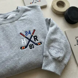 [Made In USA] Team Hollanov Embroidered Sweatshirt, LGBT Hockey Romance Shirt, Heated Rivalry Inspired Crewneck, Hollander Rozanov Fan Gift