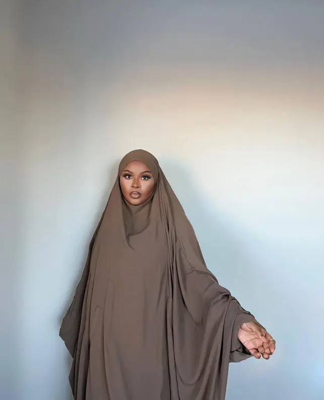 Taupe Extra Wide Two Piece Jilbab