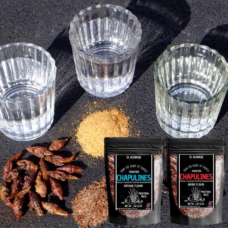 Alebrixes | Chapulines From Oaxaca 4oz (114g) Enchilados | Premium Toasted Adobo Edible Grasshoppers  - Always Fresh & Delicious Mexican Snack | Imported from Mexico
