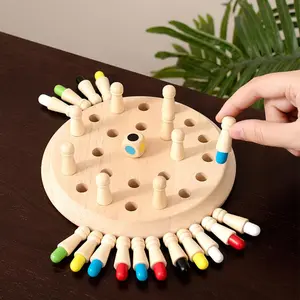 Wooden Memory Chess Game, Round Table Game, 1 Set Color Memory Matching Game, Learning Activities Educational Toys, Montessori Toys, Strategy Board Games, Ideal Gifts