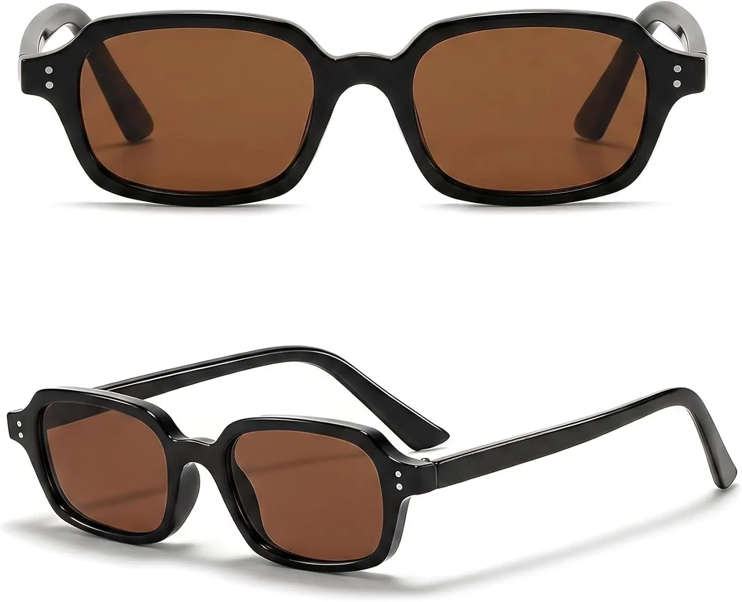 OptiCraft Retro Rectangular Sunglasses - UV400 90s Square Style, Unisex | Lightweight 22g Frame | Gradient UV400 Anti-Glare Lens | Non-Polarized | Driving, Beach & Daily Wear | Gift Package + Case