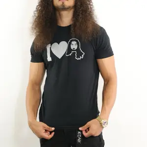 I Love Bayou Banga/Big D T-Shirt - Graphic Print, Black, Casual Top Tshirt