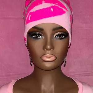Unisex Beanie Hat in Vibrant Pink with Unique Design for All Seasons