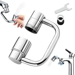Universal Sink Faucet Extender 1440° Rotatable Spray Head, 360° U-Shaped Faucet Extension, Adjustable Robot Arm, Multi-Function Durable Multi Purpose Bathroom Kitchen Faucet Attachment