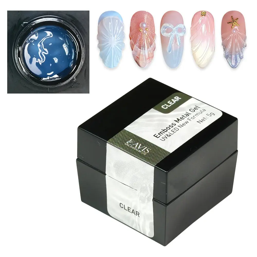 Lavis Emboss Gel Polish — 5g Clear 3D Sculpting Nail Art Gel