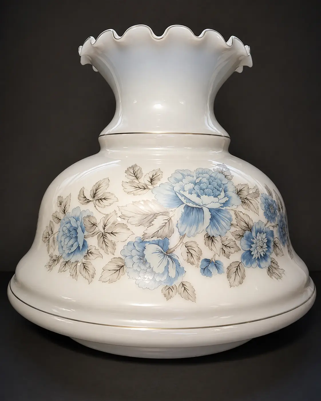 Blue Peonies Floral Crown Student Lamp Shade | 10" Fitter | SKU 36913