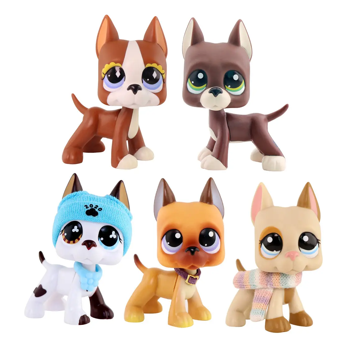 Plastic Great Dane Action Figure Toy - Compact Size Collectible Figurine with Accessories, Safe Smooth Edges Unisex Animal Playset for 3-4 Years Kids, Cake Topper & Gift (Toys & Hobbies Collectibles, Animal Love)
