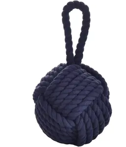 Pomeat Decorative Door Stop, Sailors Knot Rope Door Stop, Nautical Doors Stop, Weighted Door Stopper, Heavy Doorstop for Bedroom, Living Room, Window Wedge, Bend .inch (Blue)