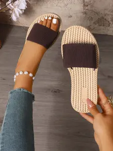 Summer Lazy Sandals, Hemp Rope Sole, One-Strap Design, Breathable, Comfortable, Ideal for Home and Outdoors, Elevates Height, Slimming Effect