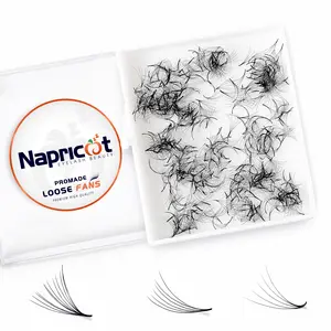 Napricot 500 Promade Fans - 4D 0.05-0.07 Size 8-16mm Curl C, D, CC Design - Eyelash Extension Volume Lash Fans with Soft and Pointy Base - Makeup