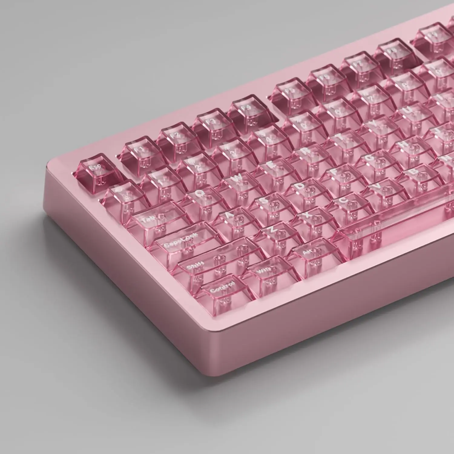 Pink  Keycaps 114  Clear Keycaps Set Cherrry Profile Key caps Fit for 60% 65% 95% Mechanical Keyboard Cherry Mx Switches