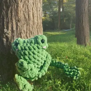 Adorable Green Crochet Frog Plush Toy for Kids Soft and Cuddly Forest Friends Gift