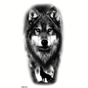 Wolf Pattern Temporary Tattoo, 1 Sheet Fake Tattoo for Women & Men, Body Art Tattoo Sticker for Adults, Realistic Tattoo for Women, Women's Tattoo, Haircut, Piercing, Party Supplies, Peel Off Tattoo