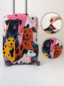 Dog Pattern Travel Bag Protector, Random Color Elastic Travel Bag Protector, Dust-proof Travel Accessories for Women & Men