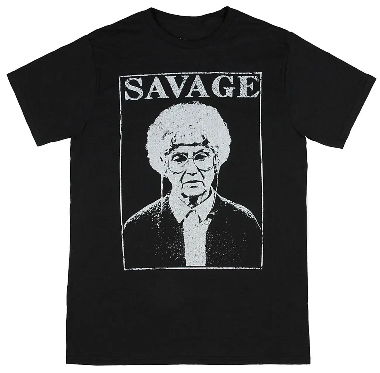The Golden Girls Sophia Is Savage Distressed Graphic Men's Black T-Shirt Tee NEW F