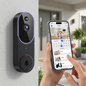 Wireless Video Doorbell Camera 1080P AI Human Detection Night Vision Instant Alert Two Way Audio 2.4G WiFi Cloud Storage Rechargeable Battery Simple Installation Smart Security Doorbell Camera with MicroSD Card & Cloud Storage Options for Home Protection