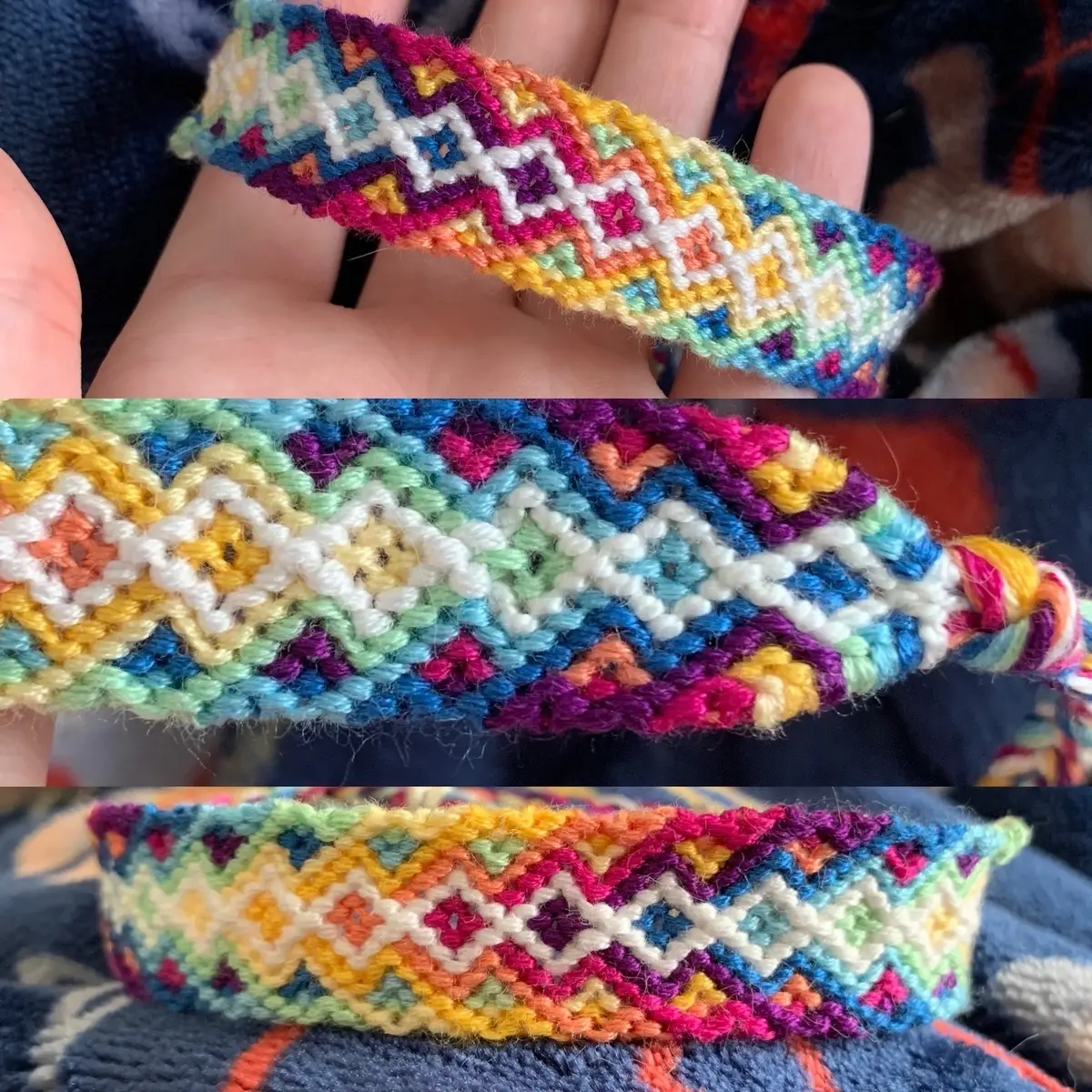 Rainbow Dovetail Friendship Bracelet