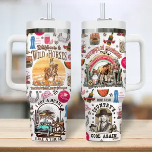 STORMMECH- Lainey Wilson 40oz Insulated mug, insulated tumbler,  cartoon design, thermal mug, double wall vacuum stainless steel, straw lid with handle leak proof, keeps hot 12 hours cold 24 hours, valentine birthday gift